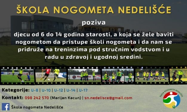 Škola nogometa Nedelišće: Upisi u tijeku