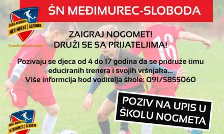Škola nogometa Međimurec-Sloboda upisuje nove članove