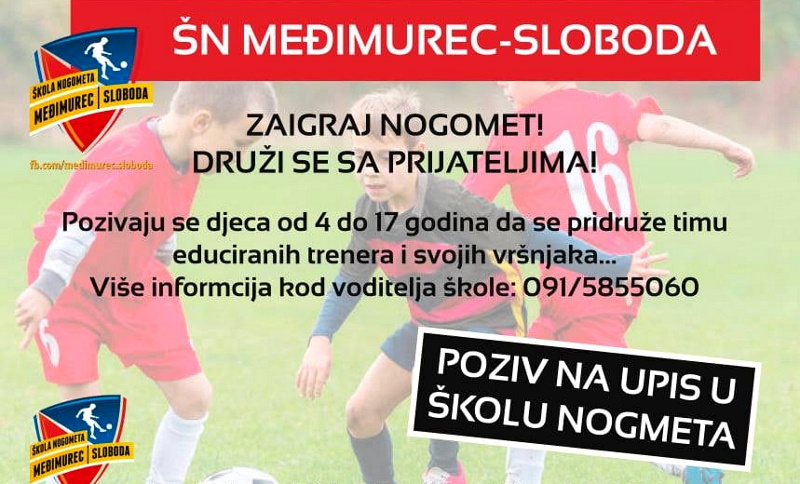 Škola nogometa Međimurec-Sloboda upisuje nove članove